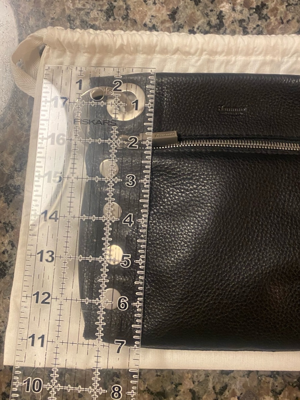 Hammitt Black Pebbled Leather Crossbody with Silver Ring Hardware - Picture 11 of 13